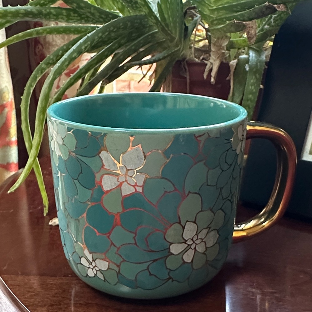 Thyme & Table Turquoise Succulent Mug